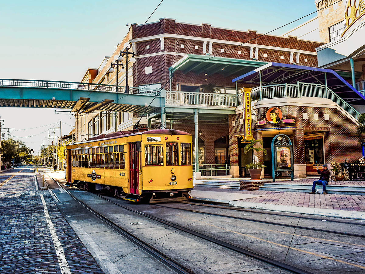 tram on a street